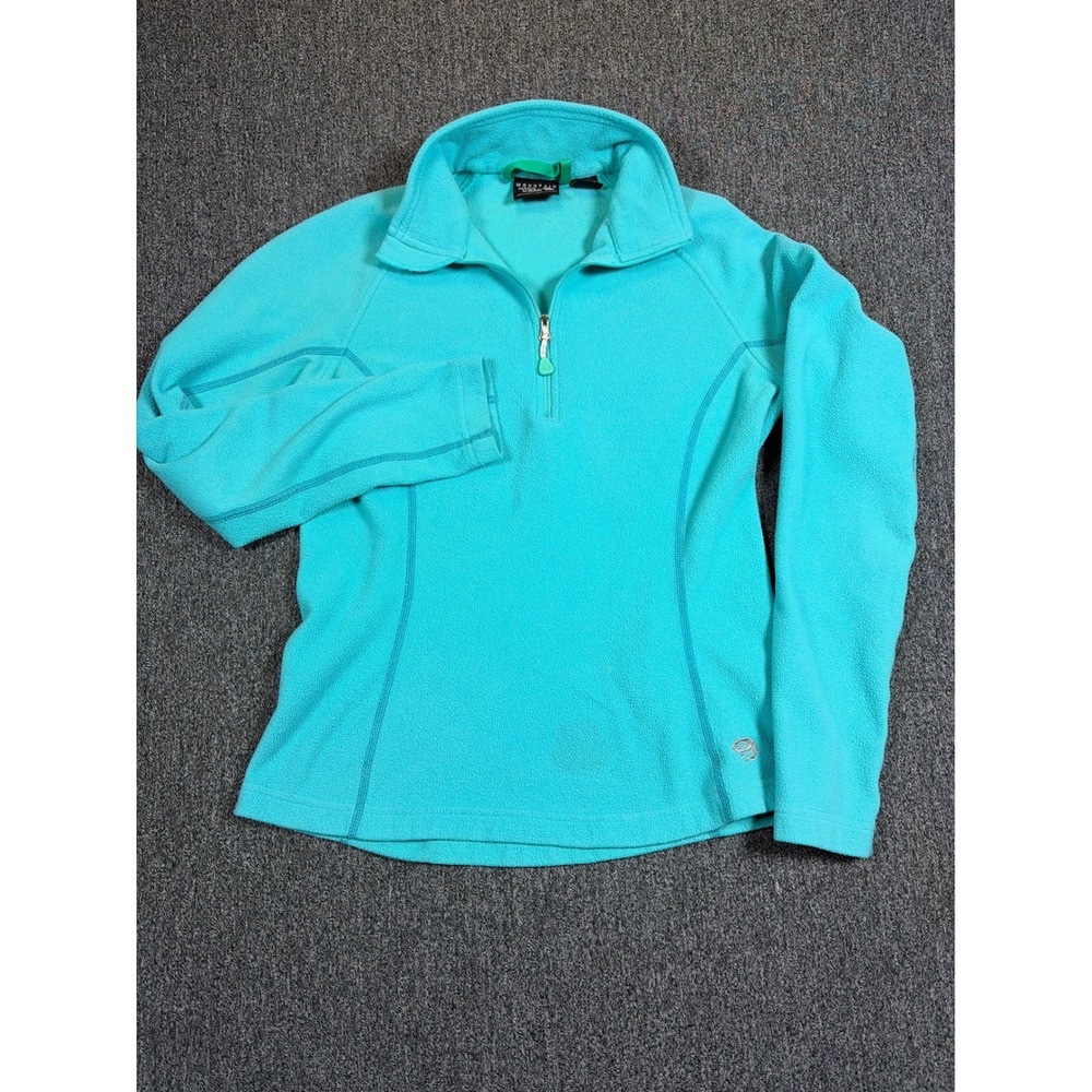 Mountain Hardwear Womens Small Turquoise Blue Quarter Zip Fleece Pullover Jacket